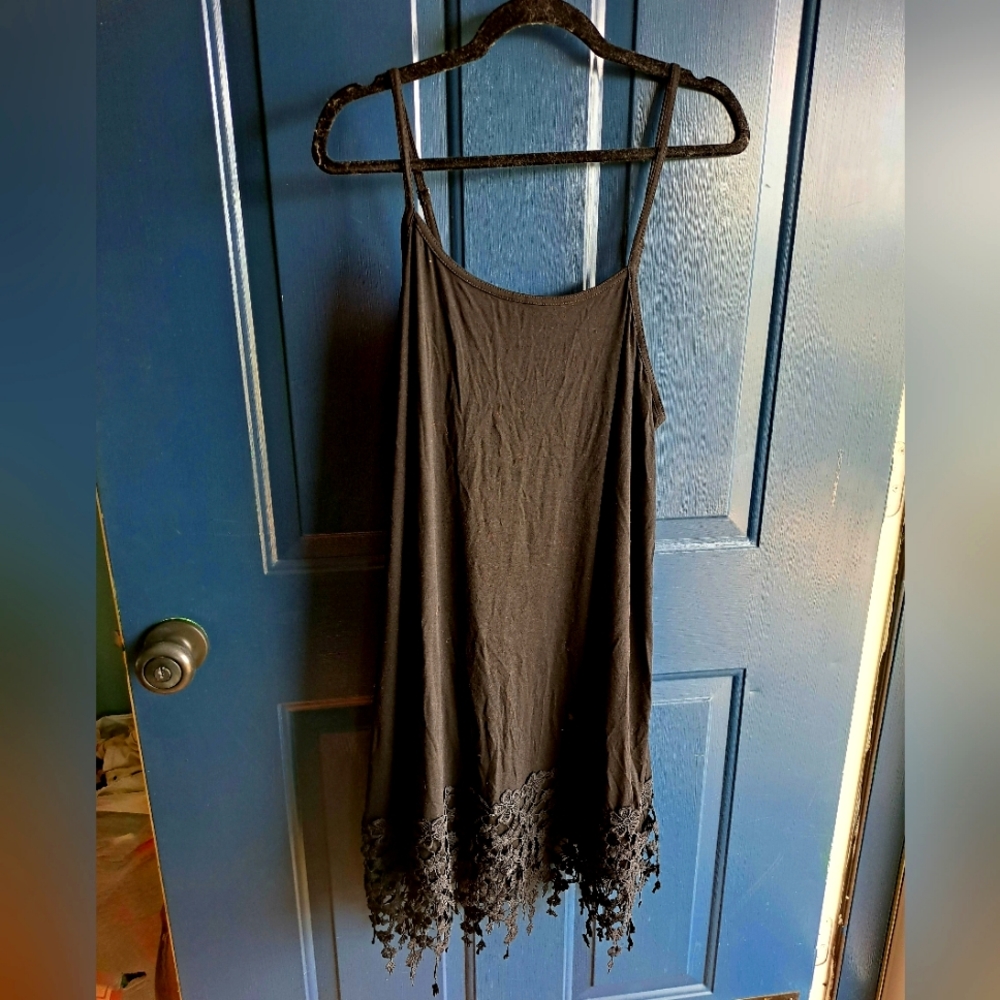 Adorn fashion Black adjustable strap tank xl nwt